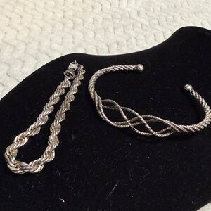 Elegant Silver Bracelet Set